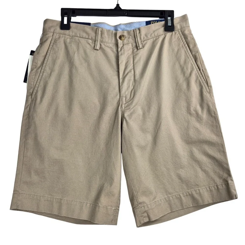 Polo Ralph Lauren Men's Stretch Classic Fit 9" Shorts Size 30 Beige Cotton-Blend - Picture 1 of 12